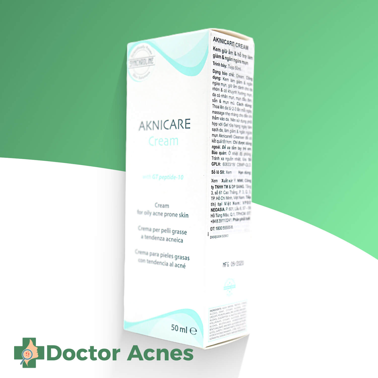 TUÝP KEM AKNICARE CREAM 50ML VỚI THÀNH PHẦN KIỂM SOÁT NHỜN GIẢM VIÊM MỤN