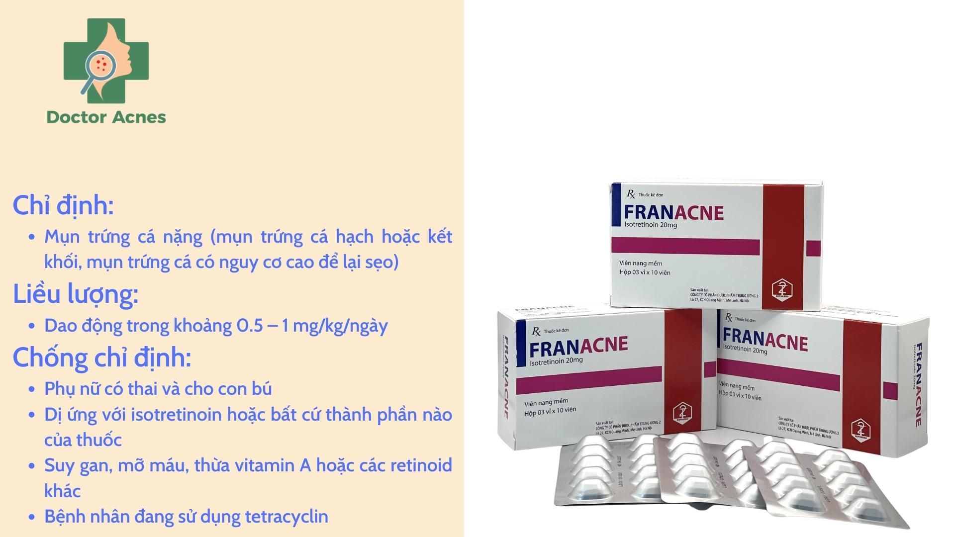 Thuốc uống trị mụn Franacne (thuốc kê đơn) - Doctor Acnes