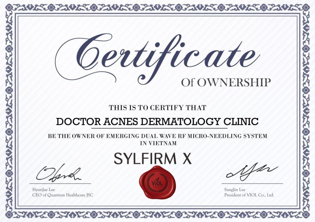 Chứng nhận hệ thống Sylfirm X tại Doctor Acnes