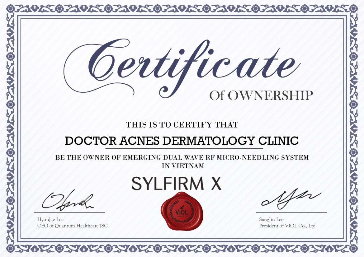 Certificate of Sylfirm X Doctor Acnes
