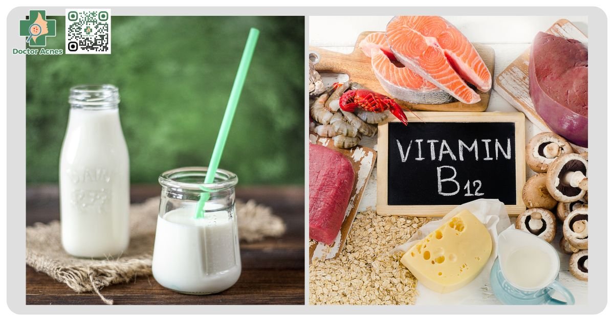 sữa và vitamin b12 có thể làm tình trạng mụn trở nên nghiêm trọng hơn