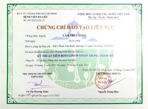 Chứng chỉ CME Bác sĩ Lâm Trúc Linh BV Da liễu