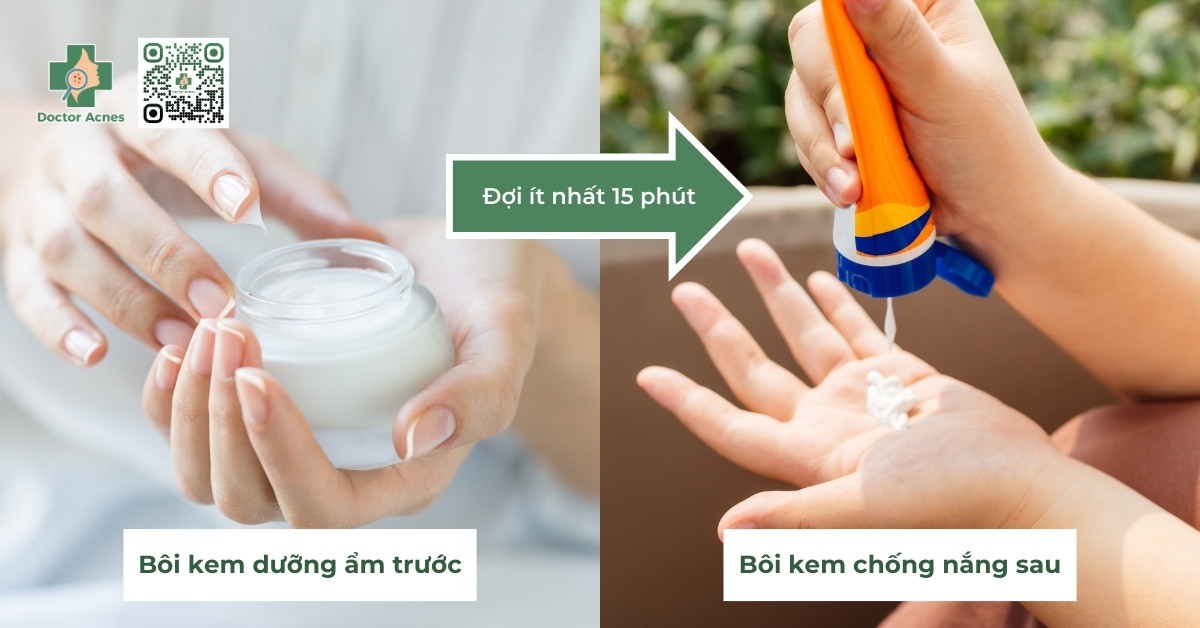 bôi kem dưỡng ẩm trước hay sau kem chống nắng