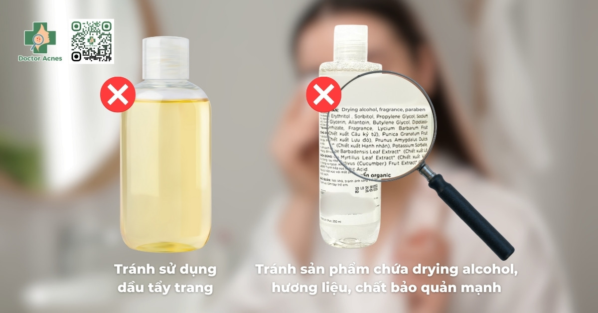 cách chọn tẩy trang cho da mụn