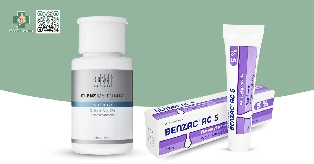 chế phẩm chứa bha hoặc benzoyl peroxide