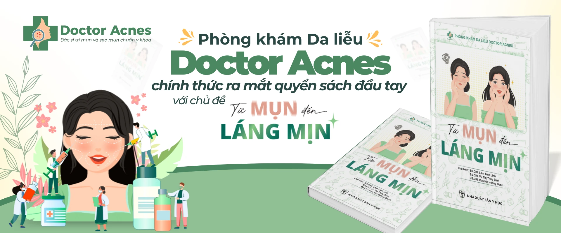 Banner sách Từ mụn đến Láng mịn Doctor Acnes