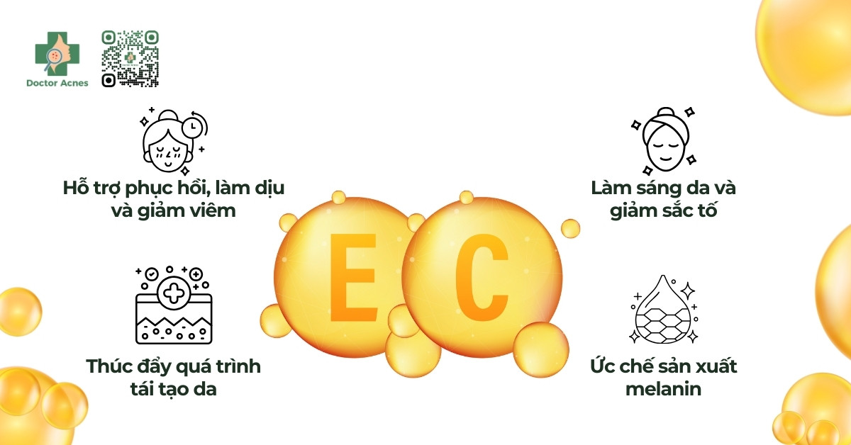 kết hợp vitamin e và c hỗ trợ trị thâm