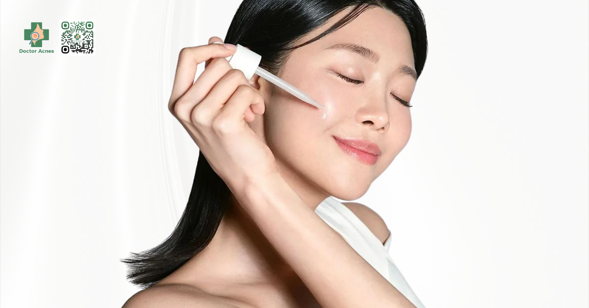 serum trị mụn ngoài tác dụng giảm mụn còn hỗ trợ mờ thâm, dưỡng sáng da